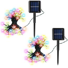 2Pcs Solar Powered String Lights 39.3FT 100LED Beads Fairy Star Lights - Color