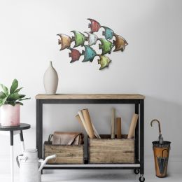Three Dimensional Hanging Metal Fish Wall Art Decor; Multicolor; DunaWest - BM05387