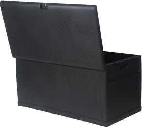 Patio Deck Box Storage Container Outdoor Rattan Style Plastic Storage Cabinet Bench Box - KM0652