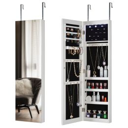 Full Mirror Jewelry Storage Cabinet With with Slide Rail Can Be Hung On The Door Or Wall - Slide Rail