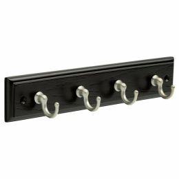 Wall Mount Key Rack Hanger Holder 4 Hook Chain Storage Keys Organizer Home Decor - default