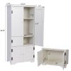 48.4"H 2 Door Accent Storage Cabinet;  Modern Wood Floor Organizer;  Indoors;  White - white