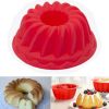 2Pcs Spiral Ring Cooking Silicone Mold Bakeware Kitchen Bread Cake Decorate Tool - Red