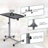 Adjustable Angle Height Rolling Laptop Table - Silver (frame) + black (table)