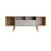 Manhattan Comfort Theodore 62.99 TV Stand with 6 Shelves in Off White and Cinnamon - Default Title