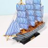 Model Boat, Nautical Vintage Hand Carved Wooden Boat, Home Decor Gift - Blue