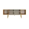 Manhattan Comfort Theodore 62.99 TV Stand with 6 Shelves in Off White and Cinnamon - Default Title