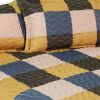 [Antique Chic] 3PC Vermicelli-Quilted Patchwork Quilt Set (Full/Queen Size) - ONITIVA-QTS01013-23