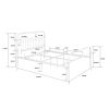 81.6" L X 59.6" W X 44.4"H Metal Bed Frame Full Size Standerd Bed Frame - WHITE - as pic