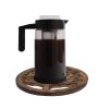 WILLART Wooden Tea Pot Trivet | Teapot Coaster | For Hot Pots;  Pans;  Dishes | Kitchen;  Table Decor;  Accessory (Set of 2 Coasters) - 2-PC
