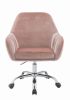 Eimer Office Chair in Peach Velvet & Chrome YJ - 92504