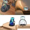 3 In 1 Foldable Wireless Charger Night Light Wireless Charging Station Stonego LED Reading Table Lamp 15W Fast Charging Light - Wood grain